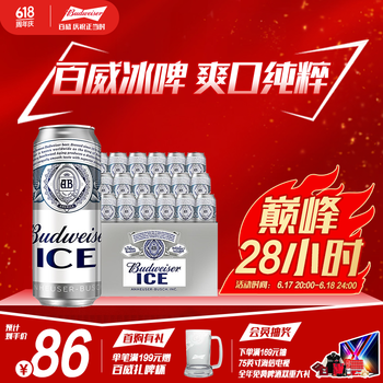 百威 冰啤酒500ml*18听