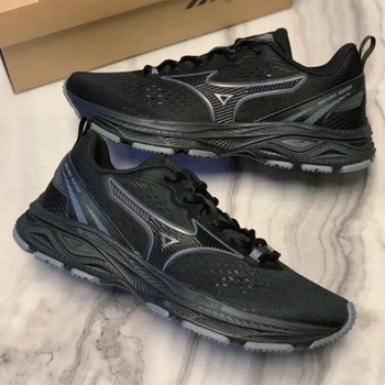 美津浓（MIZUNO）男鞋女鞋2025秋季新款RACER运动鞋缓震休闲鞋子透气跑步鞋 黑武士/EVA加厚中底 36 (225mm)
