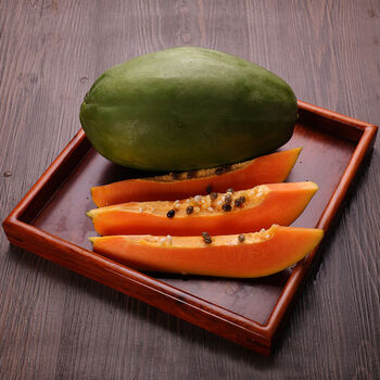 5-0斤含箱(约-个)青皮木瓜新鲜水果lh32 含箱.5-0斤