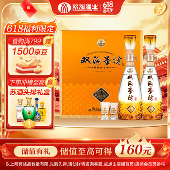 双沟 珍宝坊 圣坊 42度(500ml+20ml)*2瓶 礼盒 浓香型白酒 父亲节礼物