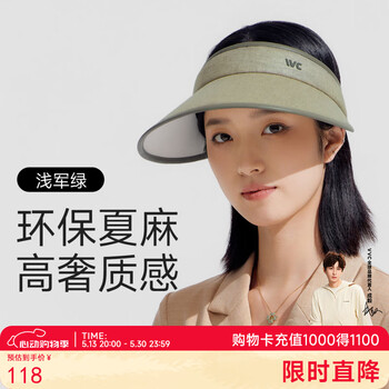 VVC遮阳帽女防晒帽时尚空顶帽防紫外线女出游运动帽子4S281 军绿色