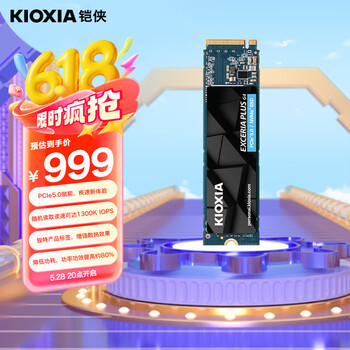 铠侠(Kioxia)2TB SSD固态硬盘 NVMe M.2接口 EXCERIA PLUS G4 VD10 系列(PCIE5.0*4 读速10000MB/s)