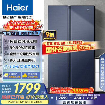 海尔 Haier 星蕴系列对开门冰箱 618L BCD-618WGHSSEDBL