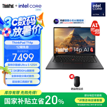 ThinkPad T14p AI PC(酷睿Ultra5 125H 32GB 1TB)