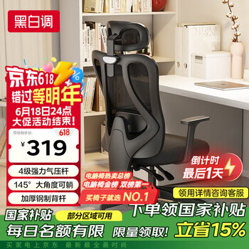 黑白调 P1 人体工学电脑椅 标准版