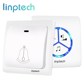 领普科技（linptech）门铃 家用无线门铃不用电池自发电远距离防水呼叫器 G1象牙白一拖一