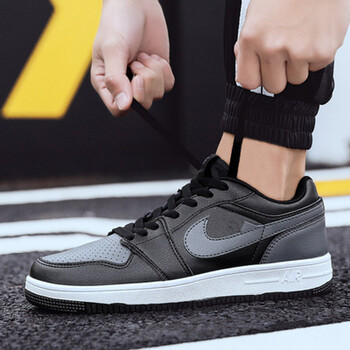 商场同款aj1男鞋小闪电樱木花道空军一号运动鞋低帮黑红脚趾篮球鞋 白