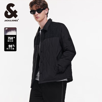 杰克·琼斯(JACK&JONES)男装衣服秋冬短款羽绒服男保暖外套合集 224323005黑色 L 180