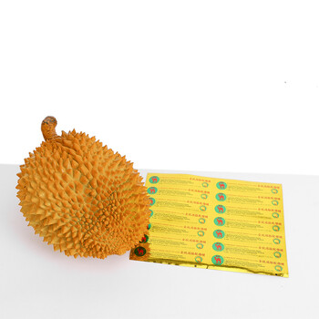 榴莲标签 金枕头骆驼标签烫金榴莲把柄不干胶标签 标贴 金色 1张/14贴