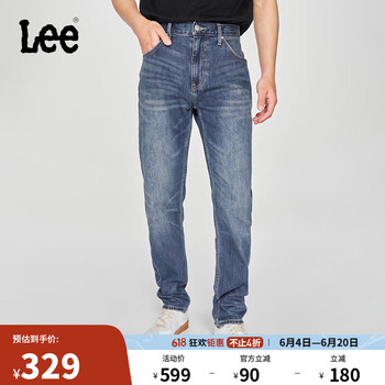 Lee 25早春731舒适中腰锥形五袋款中深蓝男牛仔裤 中深蓝