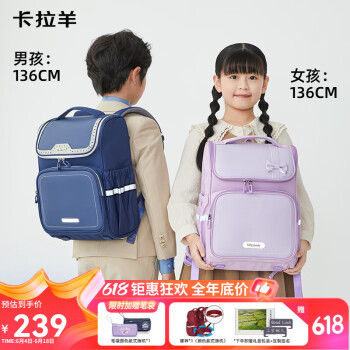 Carany 卡拉羊 小学生1-6年级 五维减负防下坠 书包 2199 小号