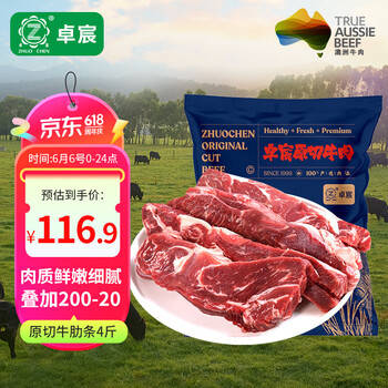 卓宸 巴西原切腹部牛肋条 4斤