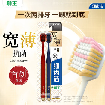 LION 狮王 细齿洁宽薄火山炭牙刷 2支装（任选4件）