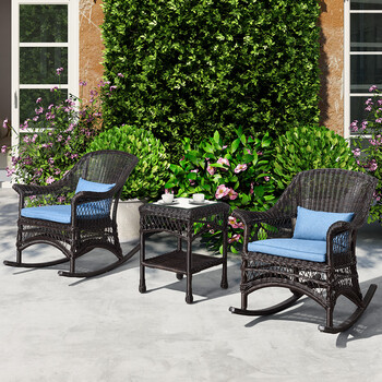 2【铝合金编藤摇椅】 茶几(45*45cm)