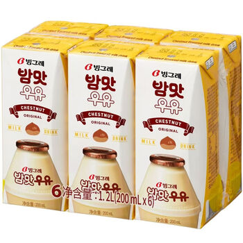 宾格瑞 板栗味牛奶饮料 200ml*6瓶