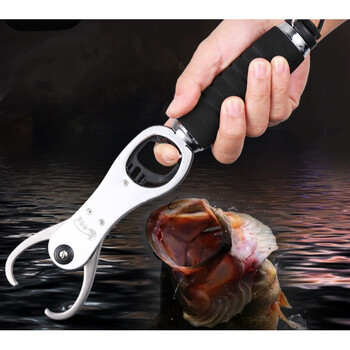 控鱼器铝合金可称控鱼路亚钳夹鱼钳钓鱼工具用品抓鱼器 带称 控鱼器