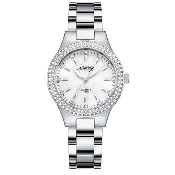 耐瑞(nary)时尚气质显白贝壳纹表盘石英女表 7016 银白