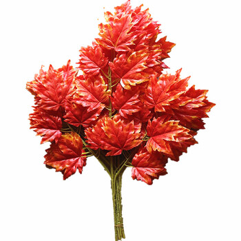 仿真发财树仿真树枝红枫叶假树枝发财树叶塑料榕树叶仿真植物树婚庆