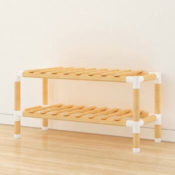 鞋架鞋柜实木多层简约现代多功能简易收纳置物架子q f2二层实木鞋柜