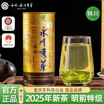 云岭茶业 YUNLING TEA 永川秀芽 2025新茶重庆特产（特川）100g圆听装