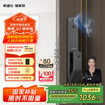 凯迪仕(kaadas)智能锁可视猫眼 指纹锁防盗门锁 人脸识别智能门锁 Q3 精英版