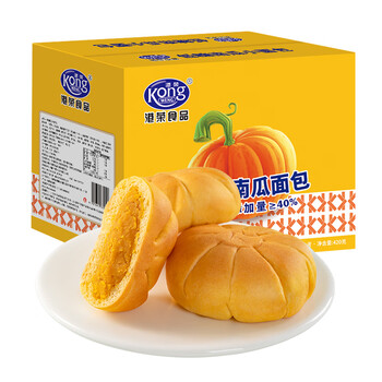 港荣【任选】营养早餐休闲食品办公室小吃手撕面包整箱 低糖南瓜面包420g 袋装