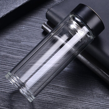 简岸(jianan)保温杯 男士女士学生创意车载保温杯双层商务玻璃杯透明