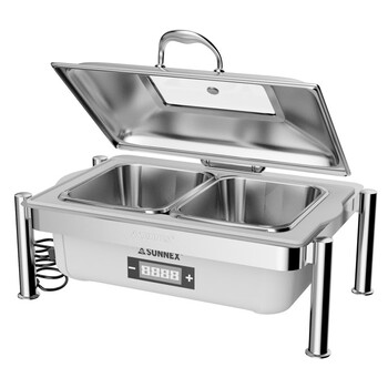 新力士sunnex 电热自助餐餐炉方形可视布菲炉电热保温 双格w86-1002g7