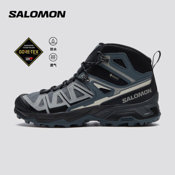 萨洛蒙（Salomon）男款 户外运动防水稳定徒步登山鞋 X ULTRA PIONEER 2 MID GTX 湍流蓝 478938 43 (UK9丨 43 1/ 3)