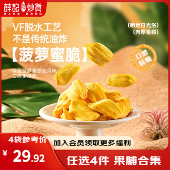 薛记炒货 菠萝蜜脆  4袋果干484g (任选5件）