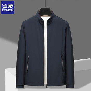 ROMON 罗蒙 立领夹克 男休闲茄克外套 藏青 2XL