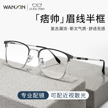 winsee 万新 1.60非球面树脂镜片+超轻钛架多款可选