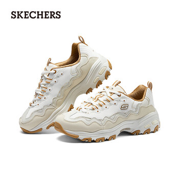 斯凯奇(Skechers)女鞋秋季厚底增高老爹鞋轻便熊猫鞋百搭户外休闲运动鞋149792 自然色/棕褐色/NTTN 37