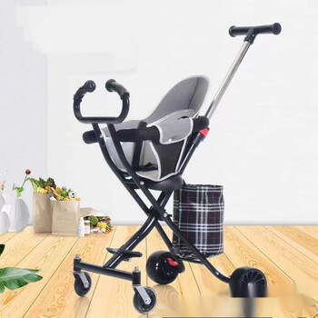 唐杉tangshan新款儿童溜娃手推车轻便折叠遛娃车婴儿推车裸车坐垫后兜