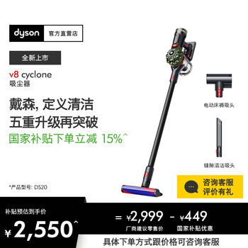戴森 dyson V8 Cyclone DS20无绳吸尘器 手持无线吸尘器
