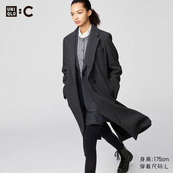UNIQLO 优衣库 女装长大衣479666 08 深灰色 XS /150/76A