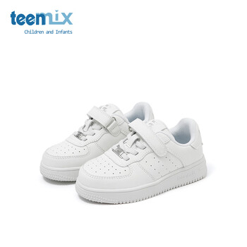 天美意童鞋儿童运动鞋女童小白鞋男童鞋子2025春秋新款中大童板鞋 白色 37