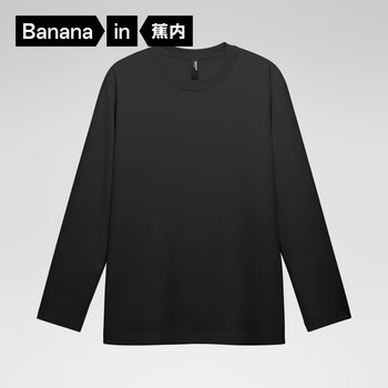 蕉内(Bananain)【王一博同款】非常服502Regular男士长袖三防火锅T恤冬保暖打底 【圆领纯色】黑色 XS