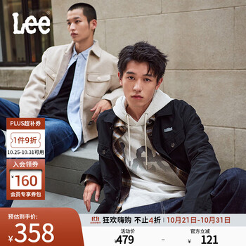 Lee 翻领尼龙长袖骑士夹克外套