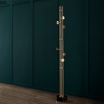 雅缇黄铜大理石北欧轻奢衣帽架风简约现代落地挂衣架 黑色大理石底座