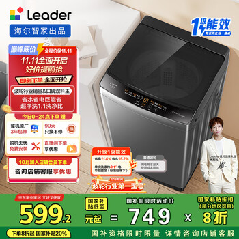 Leader 海尔智家 波轮洗衣机全自动10公斤大容量 宿舍租房 XQB100-L539