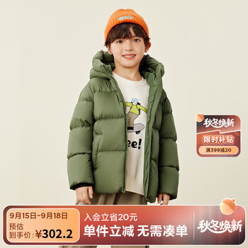 迷你巴拉巴拉【热Hi2.0】男女童发热抗寒羽绒服亲子长款 军绿40619【短款】 120