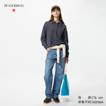 UNIQLO 优衣库 女装直筒牛仔裤水洗产品中腰加长款25秋冬477334 480743 480743/65宝蓝色