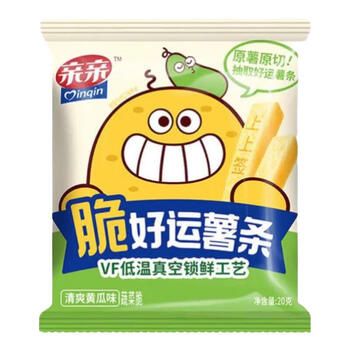 亲亲（Qinqin）膨化休闲零食虾条薯片任选 经典口味大包装风味回忆小吃 薯条清新黄瓜味
