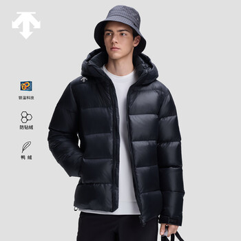 迪桑特（DESCENTE）迪桑特SKI STYLE系列HEAT NAVI男士短款亮面保暖羽绒服 BK-黑色 M (170/92A)
