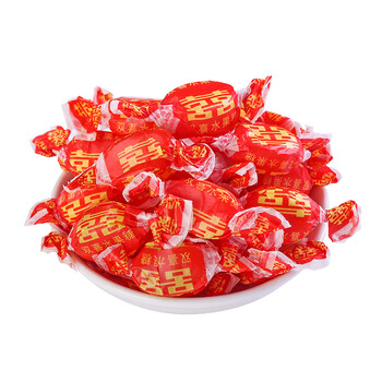 屿毅红双喜老式水果糖返砂糖结婚喜糖小时候味道硬糖70