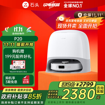 PLUS会员：Roborock 石头 P20系列 A1690RR 扫拖一体机 水箱版