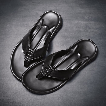 新款拖鞋男夏防滑人字拖男士沙滩鞋潮流个性学生户外夹脚凉拖 黑色 39