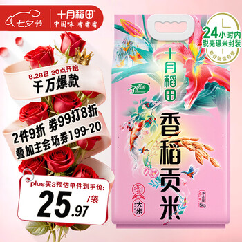 十月稻田 香稻贡米 东北大米 10斤(香米 粳米 5公斤/十斤)