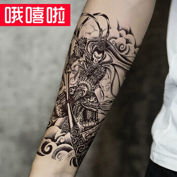 斗战圣佛花臂纹身贴 哦嘻啦孙悟空齐天大圣猴子花臂花腿大图纹身贴纸男女逼真社会猴哥防水刺青贴